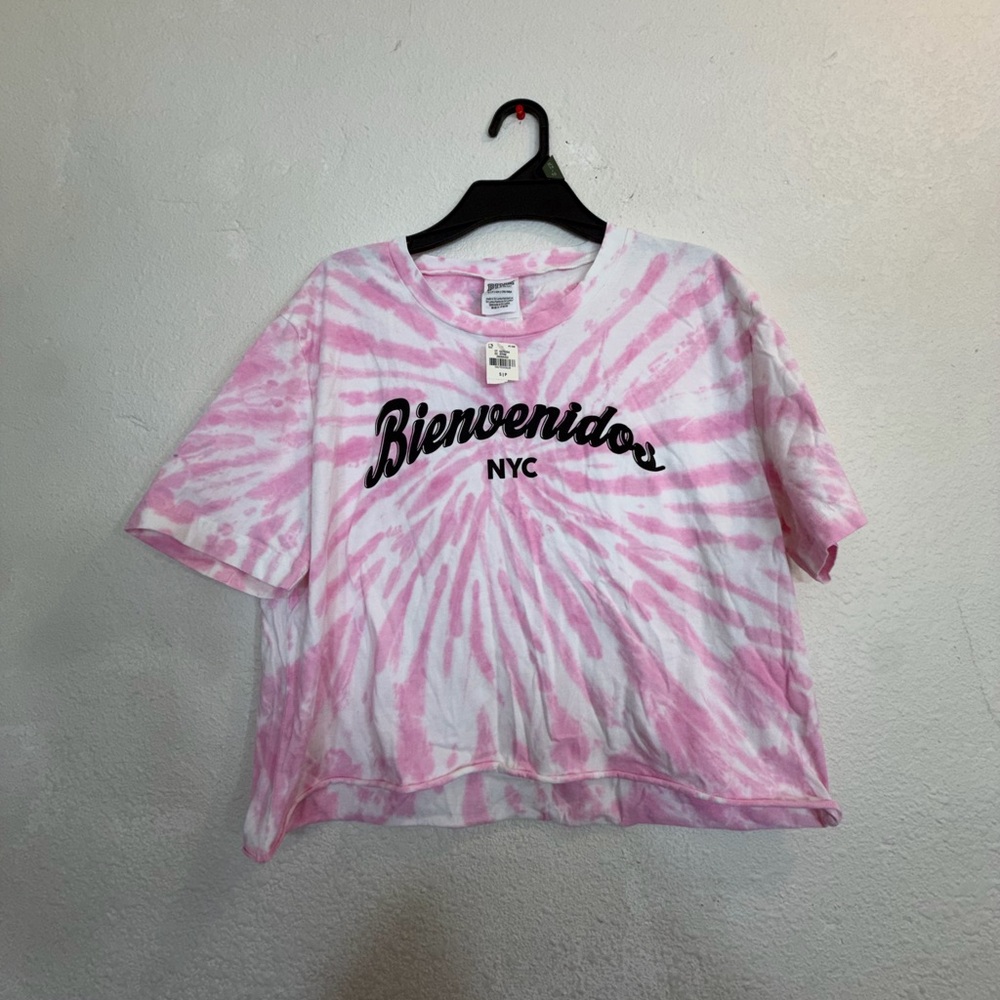 NWT Victoria's Secret PINK Bienvenidos NYC Tie Dye Crop Top - Small